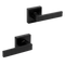 Door Handle Set Lever Passage Function Square Black
