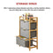 Bamboo Shelf with Storage Hamper - Wooden Bamboo Removable Bags