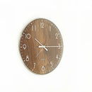 14-inch Round Wall Clock Silent Non-Ticking Quartz Battery Operated Wood Grain