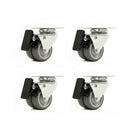 4 x 2" Heavy Duty Swivel Double Wide Castor Wheels Trolley 50mm Furniture Rubber With Brake