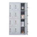 12-Door Locker for Office Gym Shed School Home Storage - 4-Digit Combination Lock