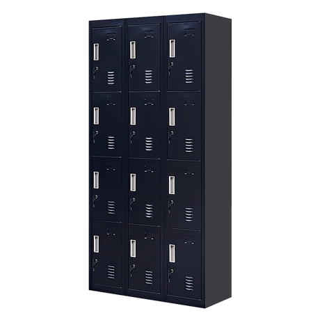 12-Door Locker for Office Gym Shed School Home Storage - Standard Lock with Keys