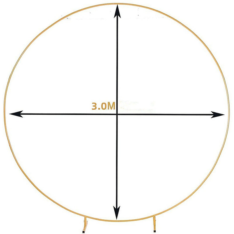 3M Gold Wedding Hoop Round Circle Arch Backdrop Flower Display Stand Frame Background