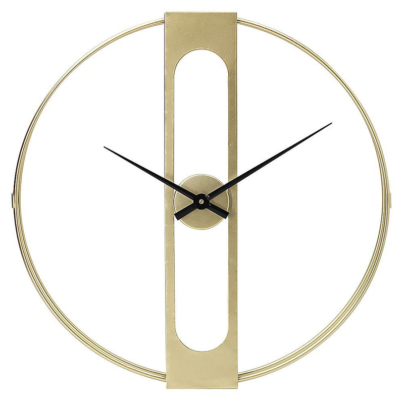 Gold Clover Metal Wall Clock