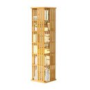 360 Rotating Bookshelf Bamboo Storage Display Rack Shelving in Wood