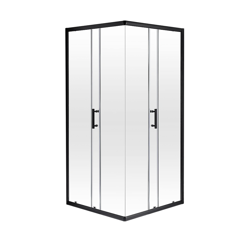 Adjustable 1100x1100mm Double Sliding Door Glass Shower Screen in Black