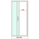 40mm Adjustable Contemporary Corner Sliding Black Shower Screen 90x80cm