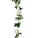 Artificial White Rose Garland 190cm