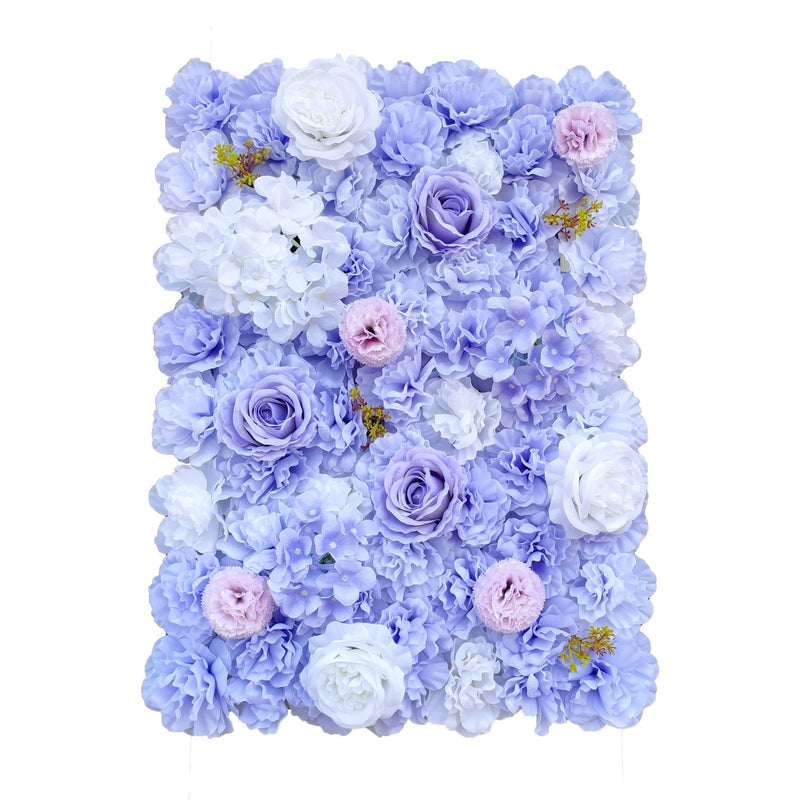 Artificial Flower Wall Backdrop Panel 40cm X 60cm Mixed Lilac Flowers