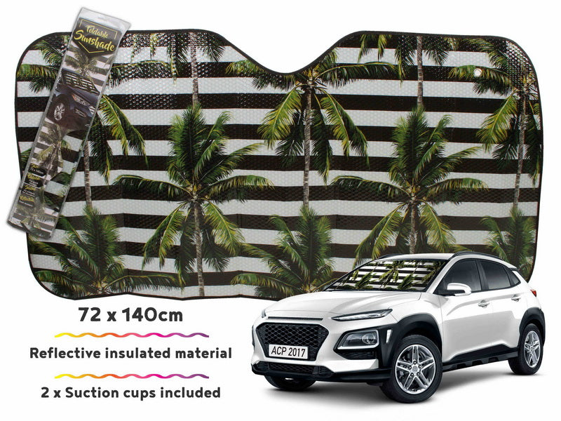Car Sunshade Stripe Palms 140x 72cm