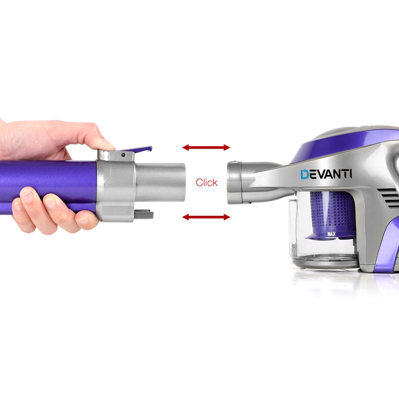 Devanti Cordless Stick Vacuum Cleaner - Purple & Grey