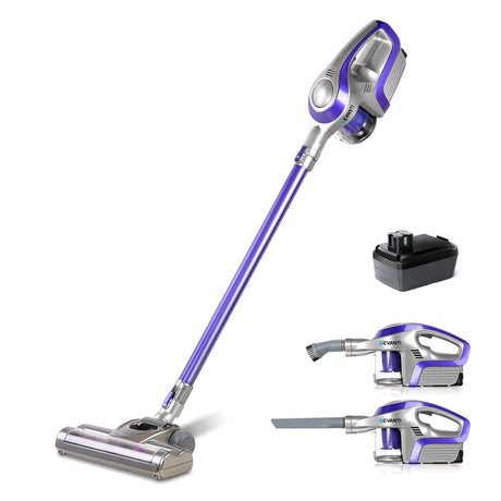 Devanti Handheld Vacuum Cleaner Cordless Stick Handstick Bagless Vac Spare Battery 150W Purple