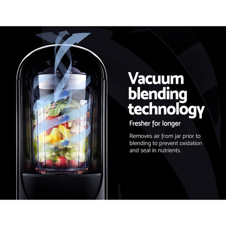 Devanti Vacuum Blender Commercial Juicer Mixer Food Processor Smoothie Black