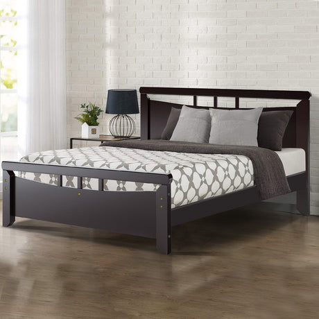 Artiss King Single Size Wooden Bed Frame - Dark Cherry