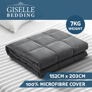 Weighted Blanket Adult 7KG Heavy Gravity Blankets Microfibre Cover Glass Beads Calming Sleep Anxiety Relief Grey