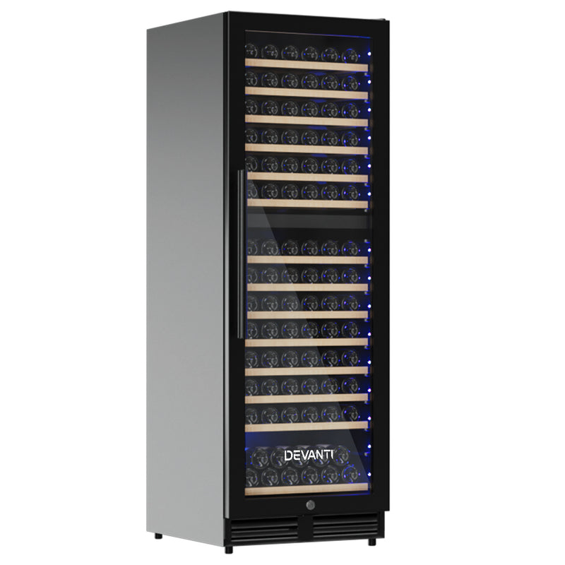 Devanti Wine Cooler Fridge Compressor Cellar Chiller Commercial Home 154 Bottles