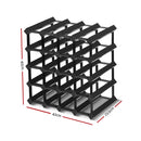 Artiss 20 Bottle Timber Wine Rack Wooden Storage Wall Racks Holders Cellar Black