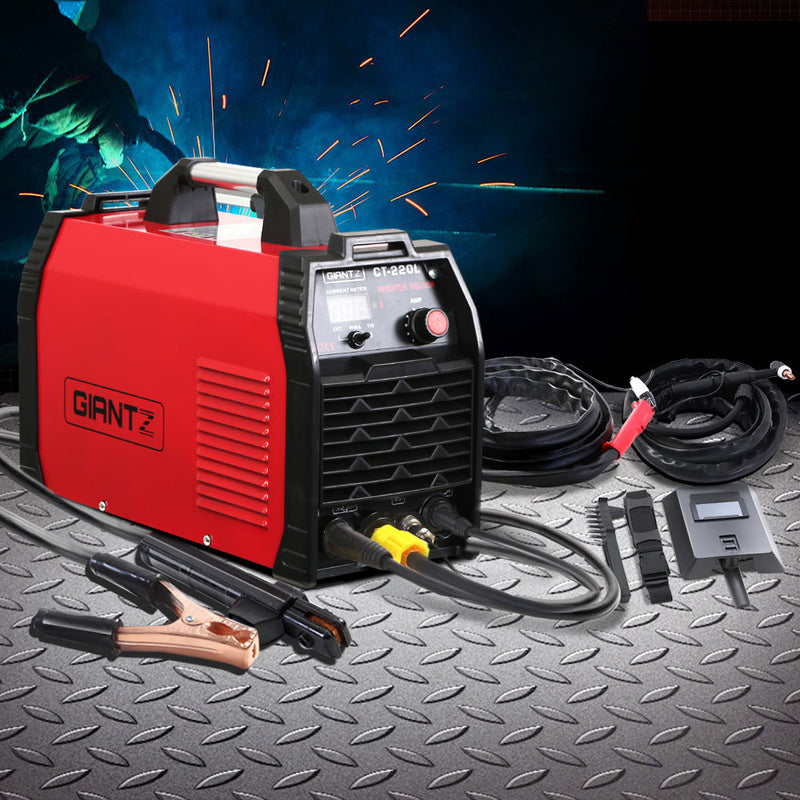 Giantz Plasma Cutter TIG GAS IGBT DC Inverter Welder 60A Portable Welding 220Amp
