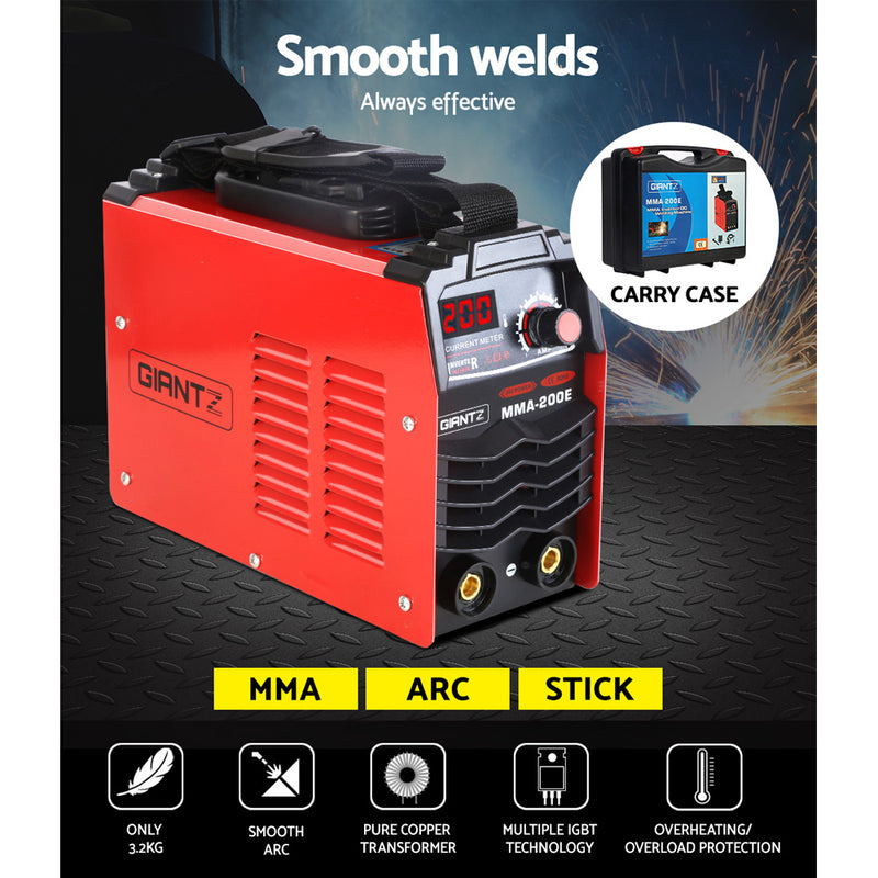 GIANTZ Ultra Portable ARC Inverter Welder MMA Stick DC Welding Machine 200Amp