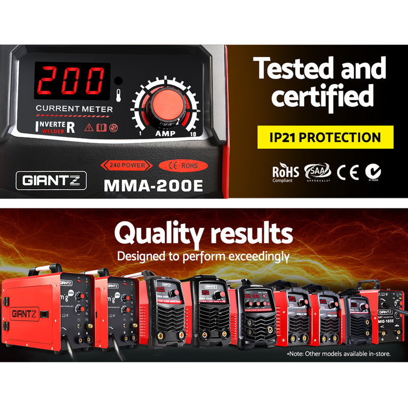 GIANTZ Ultra Portable ARC Inverter Welder MMA Stick DC Welding Machine 200Amp
