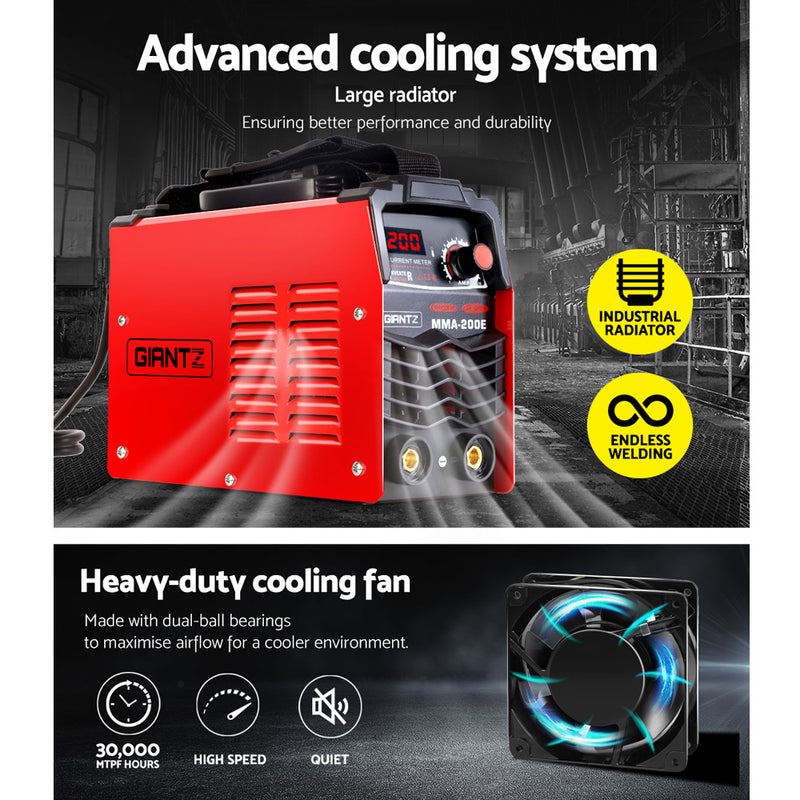 GIANTZ Ultra Portable ARC Inverter Welder MMA Stick DC Welding Machine 200Amp