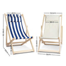 Gardeon Outdoor Chairs Sun Lounge Deck Beach Chair Folding Wooden Patio Furniture Beige