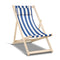 Artiss Fodable Beach Sling Chair - Blue & White