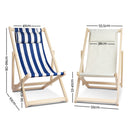Artiss Fodable Beach Sling Chair - Blue & White