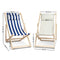 Artiss Fodable Beach Sling Chair - Blue & White