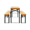 Gardeon Wooden Outdoor Foldable Bench Set - Natural