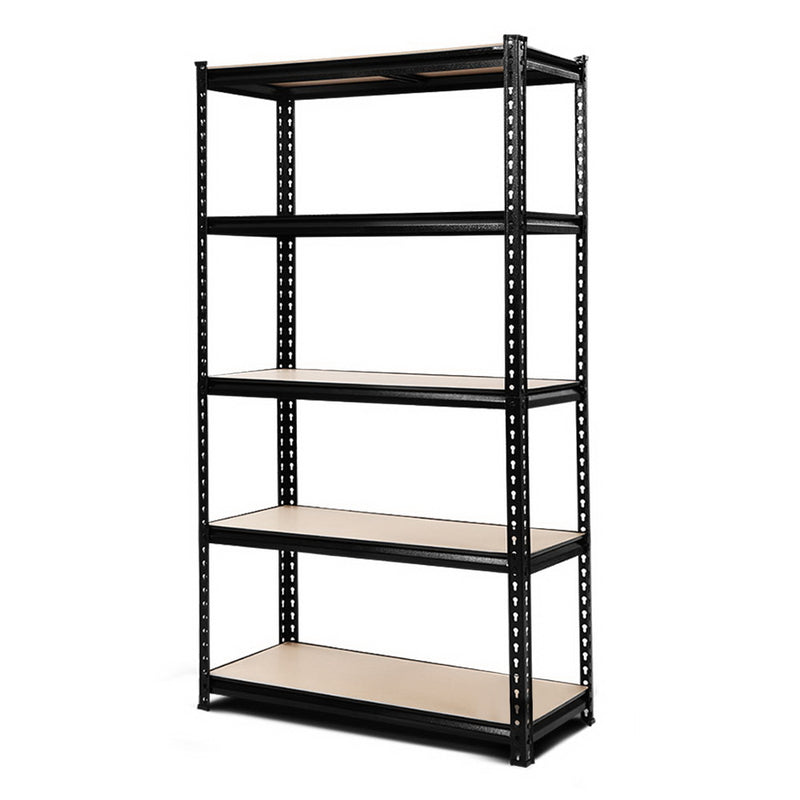 1.8M 5-Shelves Steel Warehouse Shelving Racking Garage Storage Rack Black