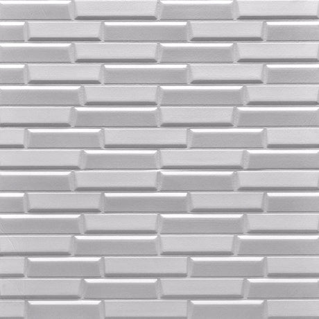 3D Wallpaper Tiles 70 x 77cm Slope Brick White 10pcs