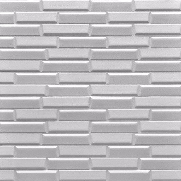 3D Wallpaper Tiles 70 x 77cm Slope Brick White 10pcs