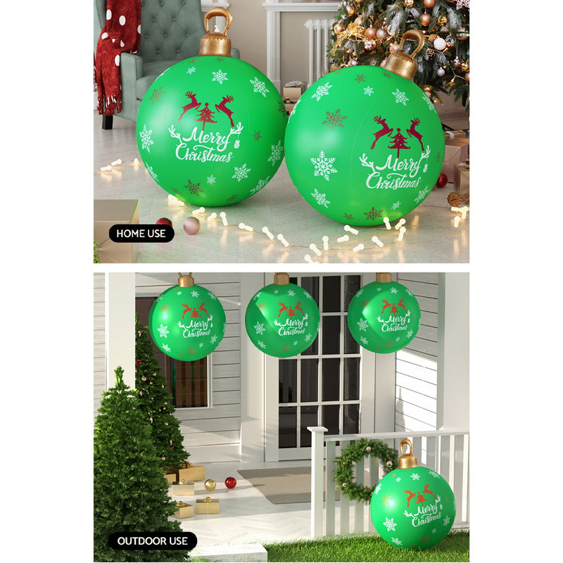 Jingle Jollys Christmas Inflatable Ball 60cm Decoration Giant Bauble Green