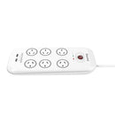 Huntkey 6 Outlet Surge Protected Powerboard with Dual USB Charging Ports