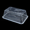 100 Pcs 650ml Take Away Food Platstic Containers Boxes Base and Lids Bulk Pack