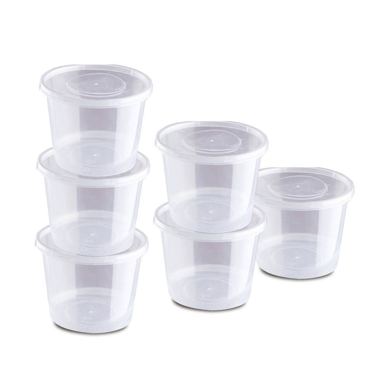 100 Pcs 500ml Take Away Food Platstic Containers Boxes Base and Lids Bulk Pack