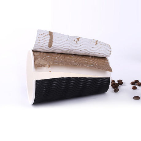 1000 Pcs 12oz Disposable Takeaway Coffee Paper Cups Triple Wall Take Away w Lids