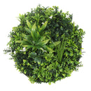 Flowering White Artificial Green Wall Disc UV Resistant 50cm (Black Frame)