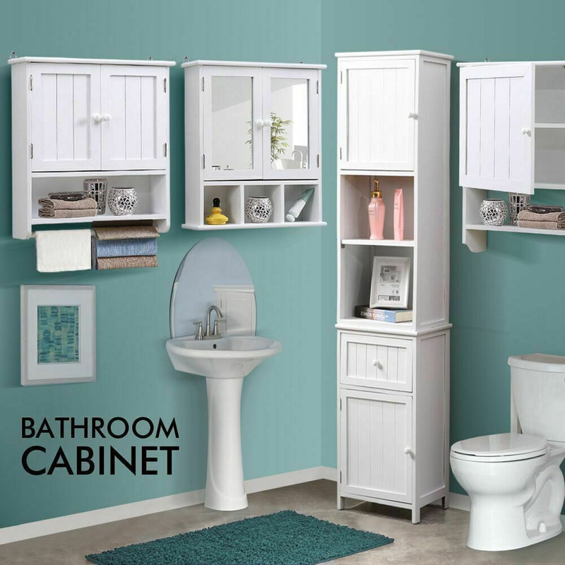 Levede 2 in 1 Bathroom Tallboy Furniture Toilet Storage Cabinet Laundry Cupboard