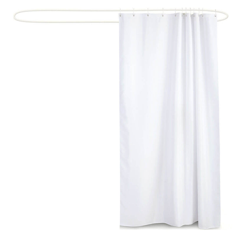 180x200cm White Waterproof Bathroom Shower Crutain with 12 Hooks