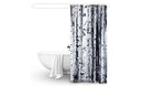 2 Pcs 180x180cm Birch Print Waterproof Bathroom Shower Crutain with 12 Hooks