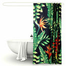 2 Pcs 180x180cm Palm Tree Print Waterproof Bathroom Shower Crutain with 12 Hooks