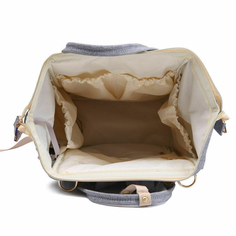 Waterproof Mummy Nappy Diaper Bag Baby Travel Changing Nursing Backpack Navy