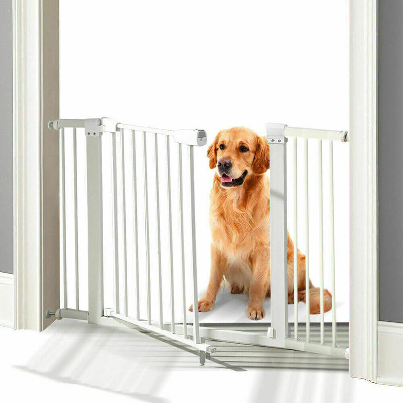 70-142cm Adjustable Wide Baby Kids Pet Safety Security Gate Stair Barrier Doors