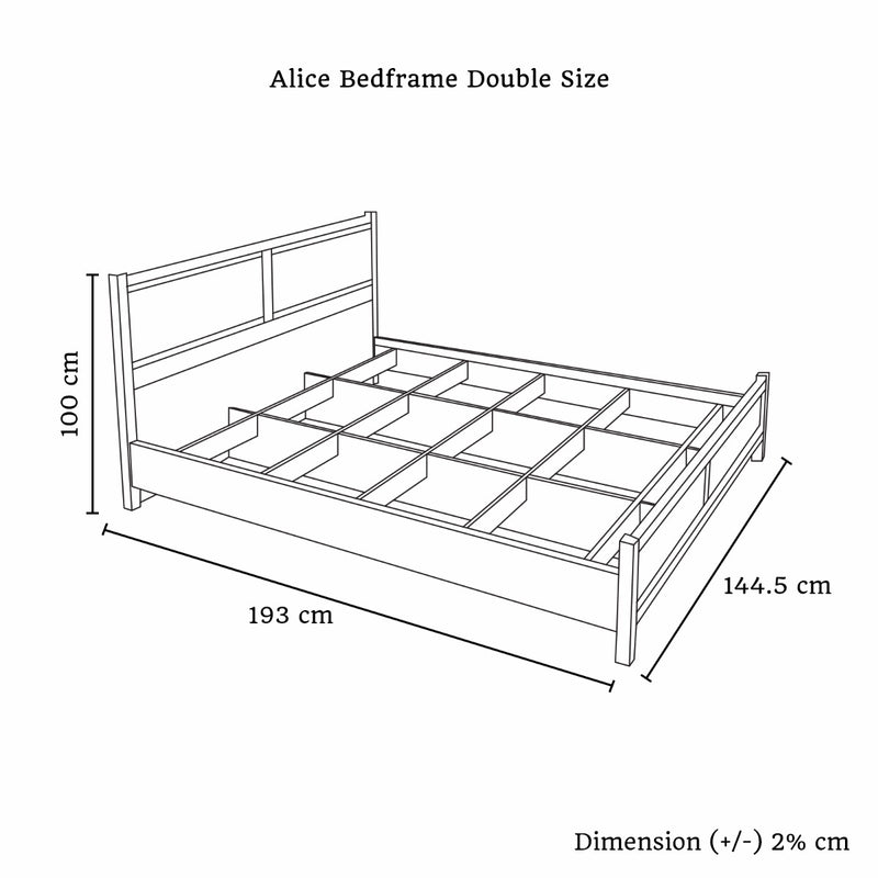 Alice Bed Double Oak Colour