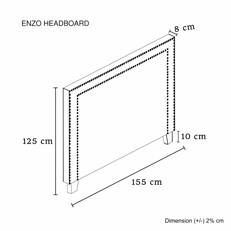 Enzo Queen Charcoal Headboard