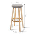 Artiss Set of 2 Wooden Bar Stools - Taupe