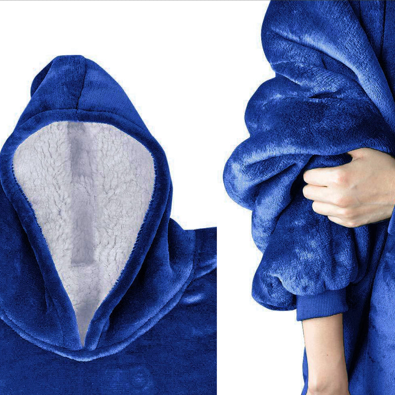 2 Pcs DreamZ Plush Fleece Sherpa Hoodie Sweatshirt Huggle Blanket Pajamas Mix