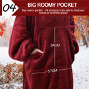 DreamZ Plush Fleece Sherpa Hoodie Sweatshirt Huggle Blanket Pajamas Burgundy